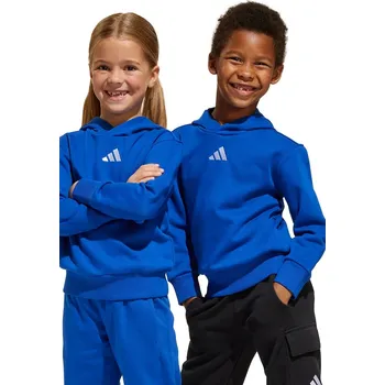 Chlapecká mikina Dětská mikina adidas modrá barva, s kapucí, s potiskem, JE1370 57X, vel. 104