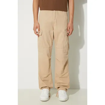 Pánské kalhoty Bavlněné kalhoty Carhartt WIP hnědá barva, jednoduché, 30/32, 88X