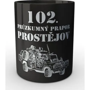 Sběratelský sportovní předmět Černý hrnek 102. průzkumný prapor - LRD-130 Kajman - černá