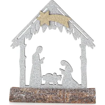 Vánoční ozdoba Stříbrná vánoční ozdoba na stromeček 15x4x17 cm - sada 6 ks