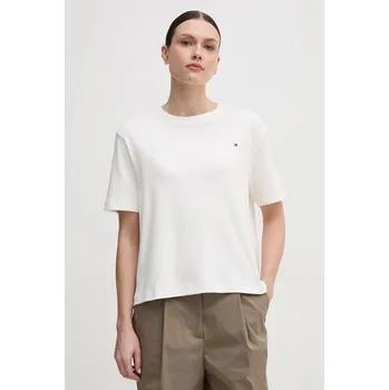 Bavlněné tričko Tommy Hilfiger bílá barva, WW0WW46158 00X, vel. L