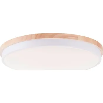 Brilliant G80846/75 Stmívatelné LED svítidlo BAARLO DŘEVO bílé průměr 50cm, RC, CCT, Night Light