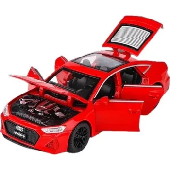 autíčko Audi RS7 kovový model hračka na baterie světla zvuk 1:32 Červená