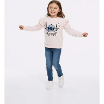 Dívčí mikina Sinsay - Mikina typu crewneck Stitch - pastelová růžová - 613DW-03X - 613DW-03X-140