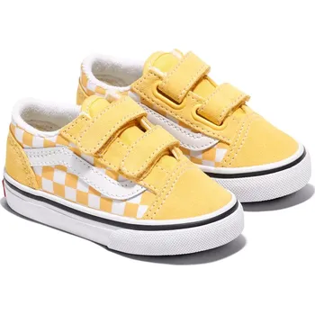 Chlapecká obuv dětské tenisky VANS Old Skool V COLOR THEORY CHECKERBOARD BANANA CREAM - 19