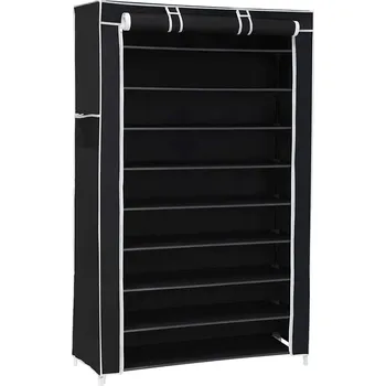 9-úrovňový botník, skříňka na boty, černá barva