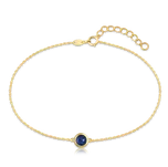 MINET Decentní zlatý náramek s modrým zirkonem Au 585/1000