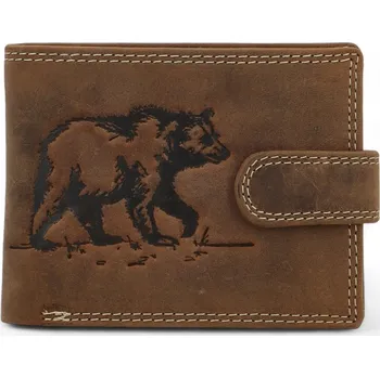 Peněženka JUNI PÁNSKÁ PENĚŽENKA 033L MEDVĚD HU BR HNĚDÁ Barva: HNĚDÁ, Velikost: UNI