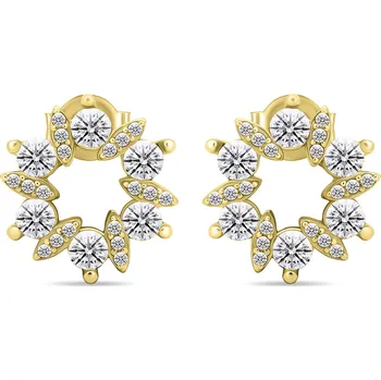 Náušnice Brilio Silver Půvabné pozlacené náušnice s čirými zirkony EA593Y + 2 měsíce na vrácení zboží