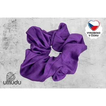 umudu Saténová scrunchie gumička Deep Violet – ručně šitá v Česku | Umudu
