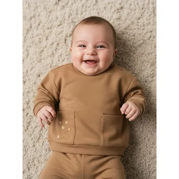 Pánská mikina Sinsay - Mikina s kulatým výstřihem - béžová - 7576Z-08X - 7576Z-08X-56