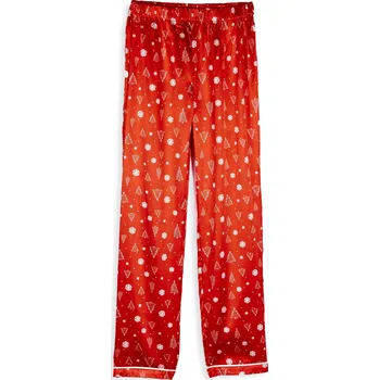 Dámské oblečení GATE Saténové pyžamové kalhoty s potiskem 44 6359178/54 Červená