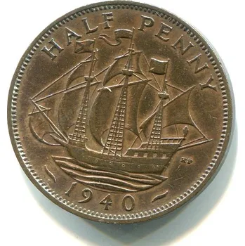 VELKÁ BRITÁNIE. 1/2 penny 1940.