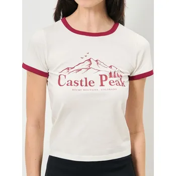 Dámské tričko Sinsay - Bavlněné oversize tričko s potiskem - krémová - 990GS-01X - 990GS-01X-L