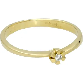 Prsten Goldstore Zlatý prsten s briliantem jemná kytička Velikost: 57, Váha: 1.85 g