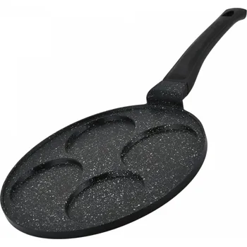 Pánev Herzberg Cooking Hezberg HG-CP264HO: 26cm pánev na palačinky a palačinky s mramorovým povrchem - 4 otvory