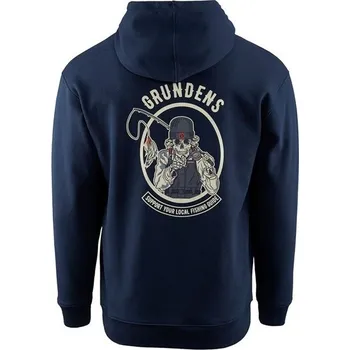 Rybářské oblečení Mikina Grundéns Displacement DWR Hoodie SL Guides Dark Navy Velikost L