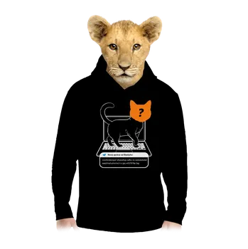 Chlapecká mikina Bastard Kočka na klávesnici dětská mikina klokanka Black