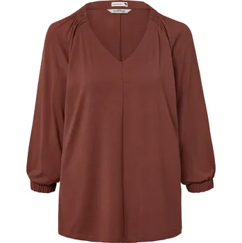 636231 - Tchibo - Tričko s řasením - pro ženy - vel. XL 48/50 - barva: hnědá