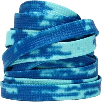 Tkaničky do bot Široké tkaničky do bot batikované, jeden pár - Modro tyrkysové, 120 cm