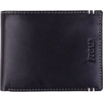 Peněženka Segali 7676 pánská kožená peněženka černá/koňaková