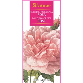 Čokoláda Stainer čokoláda hořká 70% s růžemi (Fondente alla Rosa) 50g