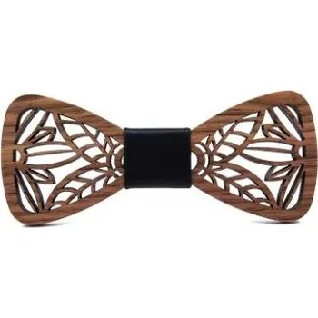 Dřevěný motýlek - Květiny s černým středem