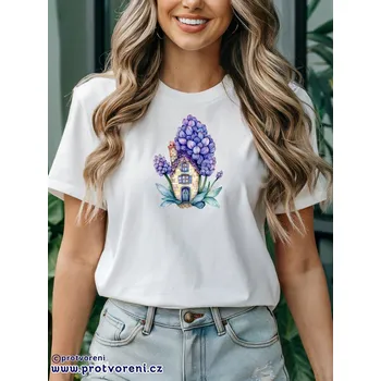 Dámské tričko Trička s potiskem Tričko s potiskem, KVĚTINOVÝ DOMEČEK 4, 1 ks zvolte VELIKOST textilu ZDE:: M- velikost typ Beagle