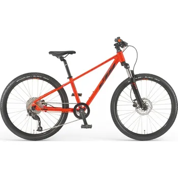 Dětské kolo KTM WILD SPEED DISC 24" 2026 – dětské horské kolo 9 rychlostí, odpružená vidlice, kotoučové brzdy Shimano Barva: Oranžová, Velikost: ONE SIZE dětské horské kolo 9 rychlostí, odpružená vidlice, hydr. kotoučové brzdy Shimano, včetně pedálů