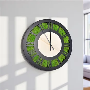 Obraz Mechové hodiny 41 cm Tmavý Římský Světlá - Javor Topol