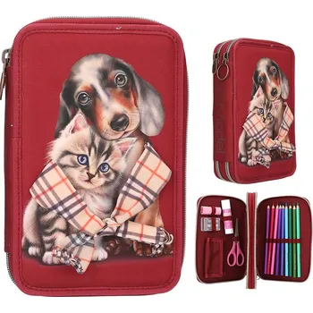 Penál Dvoupatrový penál s výbavou Top Model Fur Ever Friends