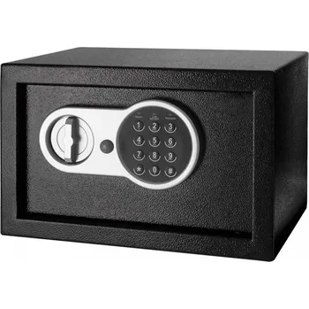 Trezor Herzberg HG-03855: 20x31x20cm: elektronická digitální ocelová bezpečnostní schránka s dvojitým šroubem