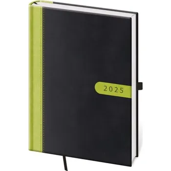 Kalendář Týdenní diář 2025 A5 Bora černo/zelený