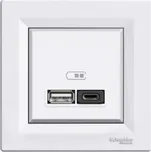 Schneider Electric ASFORA EPH2700421 USB nabíječka A+C 3A 45W, bílá