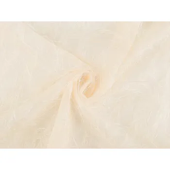 Šifon s ozdobnou nitkou s metalickým efektem, střední, 4 krémová světlá