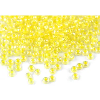 Dětské navlékací korálky Rokajl Preciosa perleť 10/0 - 2,3 mm, malé, 58586 žlutá světlá
