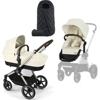 Kočárek Cybex Eos Lux + Fusak Snogga - Seashell Beige/Black