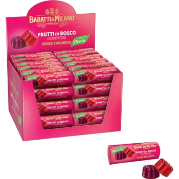 Baratti Milano Lékořicové bonbóny, ostružinové bobule bez cukru se stévií