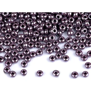 Dětské navlékací korálky Rokajl Preciosa perleť 10/0 - 2,3 mm, malé, 28040 fialová tmavá