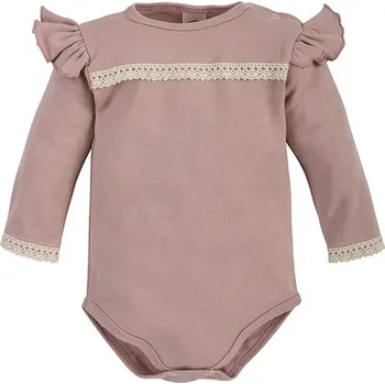 Kojenecký body Makoma Body s krajkou a volánky Paris PUDROVĚ RŮŽOVÉ - 68