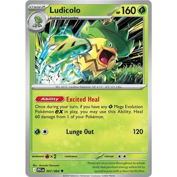 Karetní hra Ludicolo 007/094 - Phantasmal Flames Typ karty: Reverse Holo