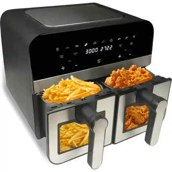 fritéza Comfy Nest CN-AFD45WS: 2400W digitální fritéza s dvojitým S/S košem a okénkem - 9L + doprava zdarma