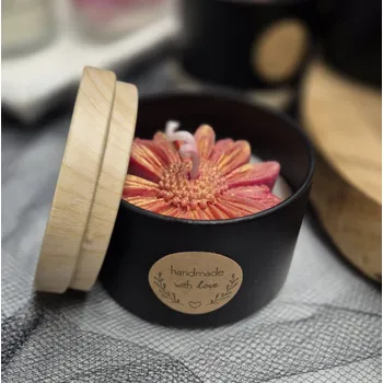 Svíčka AMI LUMEA Sójová svíčka AMI LUMEA, Gerberka červená třpytivá