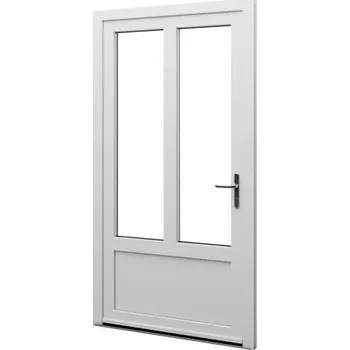 Vchodové dveře ALUPLAST Plastové jednokřídlové hlavní vchodové dveře bílé 13 Otvírání: Levé, Šířka v cm: 85, Výška v cm: 200