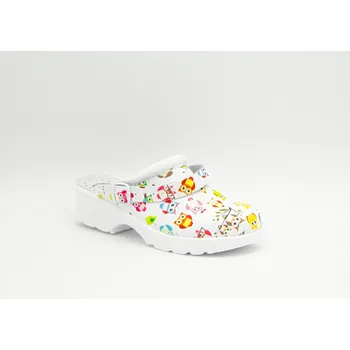 Dámská zdravotní obuv Dámská zdravotní pantofel Oland Barva: Bílá potisk, Velikost EU: 40