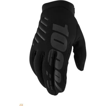 Moto oblečení rukavice 100% Brisker zateplené černé S