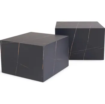 Konferenční stolek Set černých konferenčních stolků Kraig 60 x 40 x 60/50 x 35 x 50 MDF