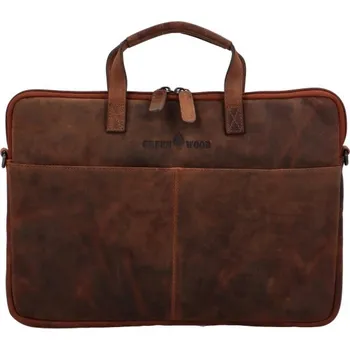 Green Wood John Kožená taška na notebook hnědá + Sleva 5% s kódem AKCE5
