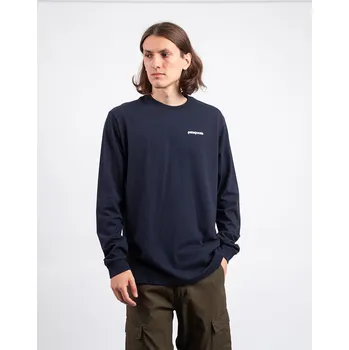 Pánské oblečení Patagonia M's L/S P-6 Logo Responsibili-Tee New Navy M