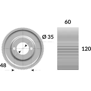 Frézka Maggi ocelové vroubkované kolečko 120 x 60 mm pro STEFF 2034, 2038, 2044, 2048, 2068, VARIOSTEFF 3 a 4